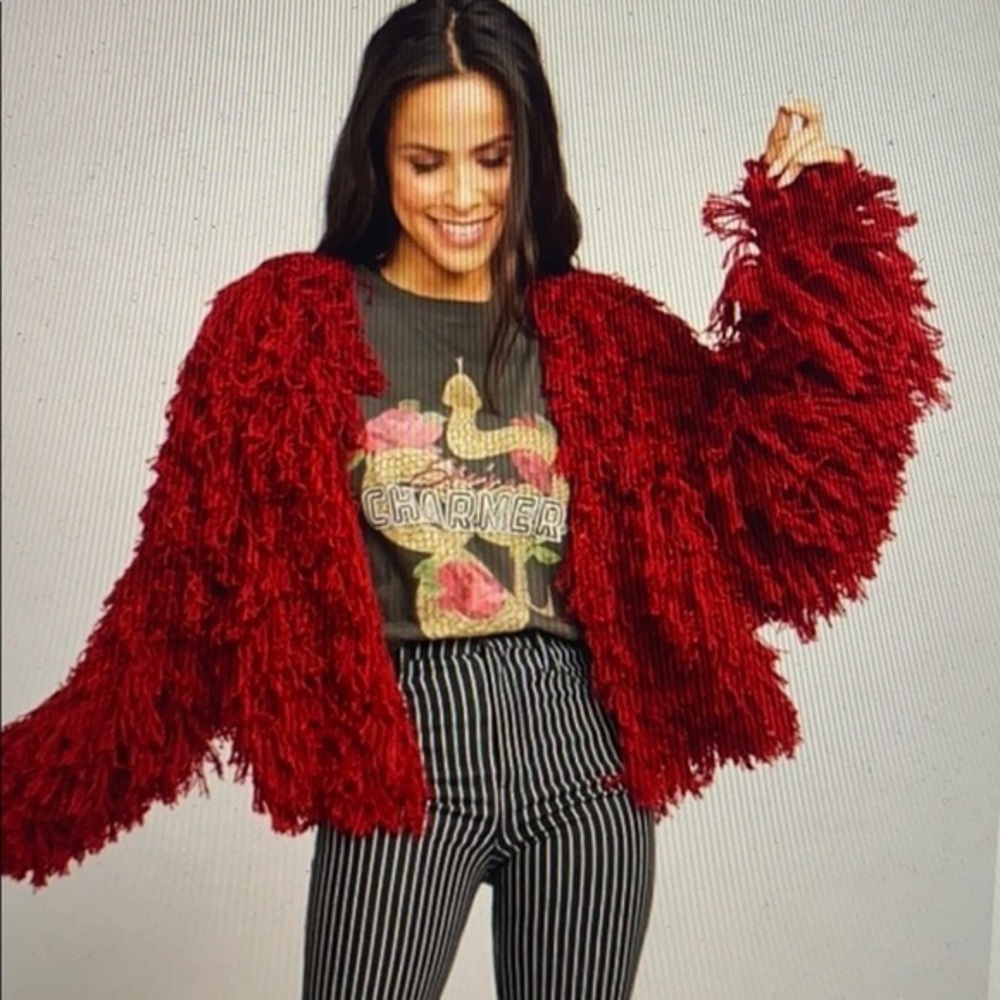 Show Me Your Mumu red shag jacket